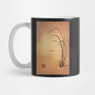 Lyrical Dreams - original sumie ink brush pen Zen drawing by Rebecca Rees Mug